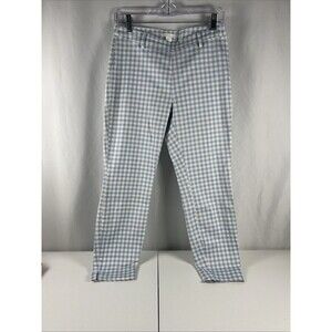 H&M Women's Dress Pants, Size 6, Blue/White Gingham Ankle Straight, 29x27